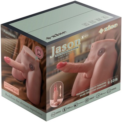 XISE - JASON DILDO REALISTA MASTURBADOR COM IMPULSO E VIBRAÇÃO 17 CM - D-243008 - Dona Pimenta