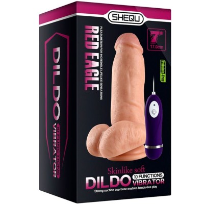 SHEQU - RED EAGLE VIBRADOR DILDO COM CONTROLE REMOTO 17 CM - D-243036 - Dona Pimenta