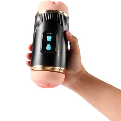 SHEQU - KAY MASTURBADOR DUPLO COM BOCA DUPLA E VIBRAÇÃO DE VAGINA - D-243028 - Dona Pimenta