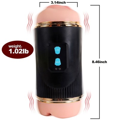 SHEQU - KAY MASTURBADOR DUPLO COM BOCA DUPLA E VIBRAÇÃO DE VAGINA - D-243028 - Dona Pimenta