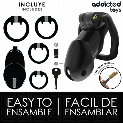 ADDICTED TOYS LOCKED - GAIOLA DE PÉNIS CELL MINDNIGHT TAMANHO L - D-242956 - Dona Pimenta