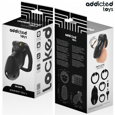 ADDICTED TOYS LOCKED - GAIOLA DE PÉNIS CELL MINDNIGHT TAMANHO L - D-242956 - Dona Pimenta