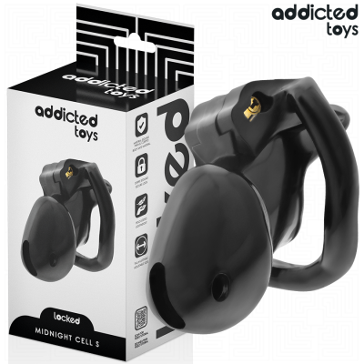 ADDICTED TOYS LOCKED - GAIOLA PARA PÉNIS CELL MINDNIGHT TAMANHO S - D-242957 - Dona Pimenta