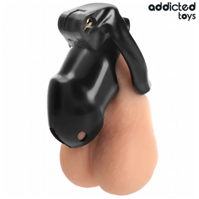 ADDICTED TOYS LOCKED - GAIOLA PARA PÉNIS CELL MINDNIGHT TAMANHO M - D-242960 - Dona Pimenta