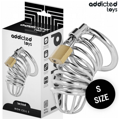 ADDICTED TOYS LOCKED - GAIOLA DE PÉNIS DE METAL COM CÉLULA DE FERRO 4 CM TAMANHO S - D-242969 - Dona Pimenta