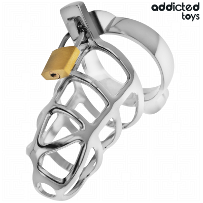 ADDICTED TOYS LOCKED - GAIOLA DE PÉNIS DE METAL COM TRAVA DE PRATA TAMANHO S - D-242972 - Dona Pimenta