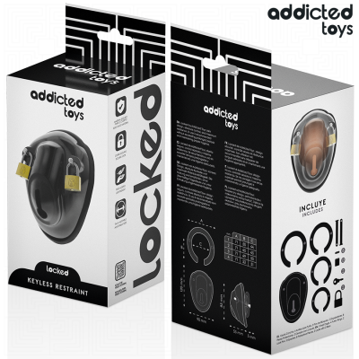 ADDICTED TOYS LOCKED - GAIOLA DE CONTENÃÃO SEM CHAVE PARA PÉNIS 11,5 CM - D-242961 - Dona Pimenta