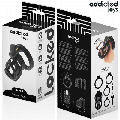 ADDICTED TOYS LOCKED - GAIOLA GILDEN GAIOLA PARA PÉNIS 8,5 CM - D-242958 - Dona Pimenta