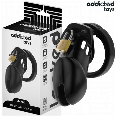 ADDICTED TOYS LOCKED - GAIOLA DE PÉNIS DE OBSIDIANA TAMANHO M - D-242955 - Dona Pimenta
