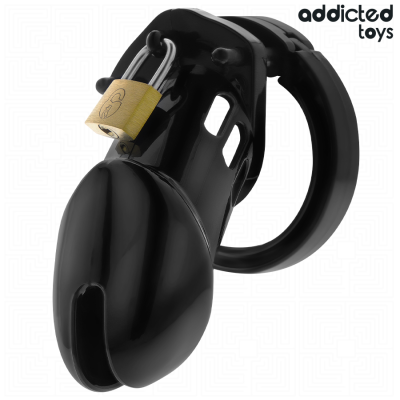 ADDICTED TOYS LOCKED - GAIOLA DE PÉNIS DE OBSIDIANA TAMANHO M - D-242955 - Dona Pimenta