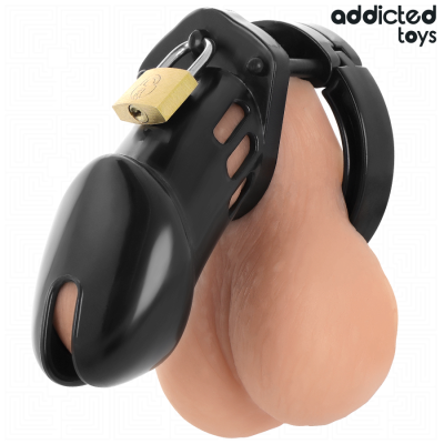 ADDICTED TOYS LOCKED - GAIOLA DE PÉNIS DE OBSIDIANA TAMANHO M - D-242955 - Dona Pimenta