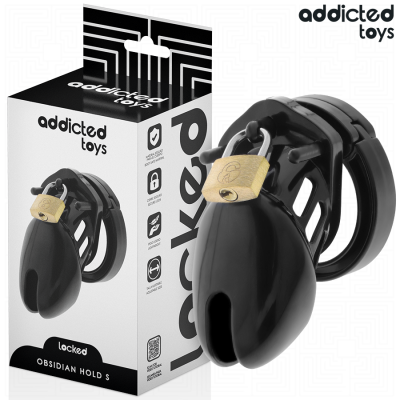 ADDICTED TOYS LOCKED - GAIOLA DE PÉNIS DE OBSIDIANA TAMANHO S - D-242965 - Dona Pimenta