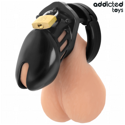 ADDICTED TOYS LOCKED - GAIOLA DE PÉNIS DE OBSIDIANA TAMANHO S - D-242965 - Dona Pimenta