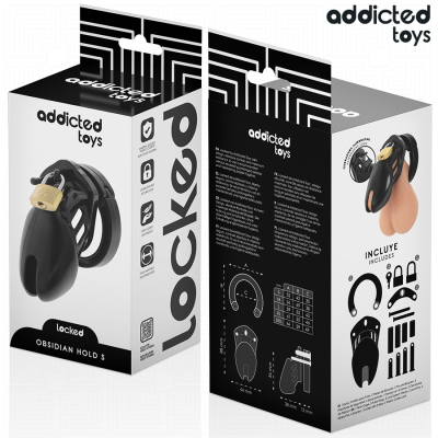 ADDICTED TOYS LOCKED - GAIOLA DE PÉNIS DE OBSIDIANA TAMANHO S - D-242965 - Dona Pimenta