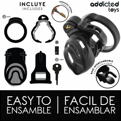 ADDICTED TOYS LOCKED - GAIOLA PARA PÉNIS COM TRAVA ETERNA 9 CM - D-242959 - Dona Pimenta