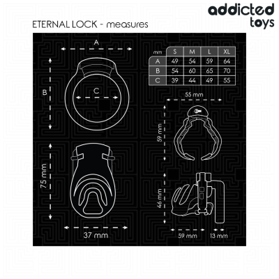 ADDICTED TOYS LOCKED - GAIOLA PARA PÉNIS COM TRAVA ETERNA 9 CM - D-242959 - Dona Pimenta