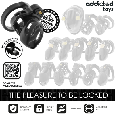 ADDICTED TOYS LOCKED - GAIOLA PARA PÉNIS COM TRAVA ETERNA 9 CM - D-242959 - Dona Pimenta