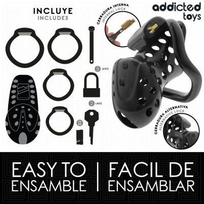 ADDICTED TOYS LOCKED - GAIOLA DE PÉNIS OCO COM CORRENTE 10,5 CM - D-242963 - Dona Pimenta