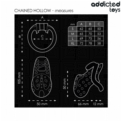 ADDICTED TOYS LOCKED - GAIOLA DE PÉNIS OCO COM CORRENTE 10,5 CM - D-242963 - Dona Pimenta