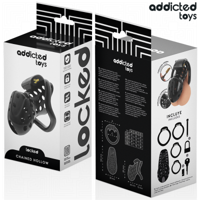 ADDICTED TOYS LOCKED - GAIOLA DE PÉNIS OCO COM CORRENTE 10,5 CM - D-242963 - Dona Pimenta