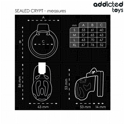 ADDICTED TOYS LOCKED - GAIOLA DE PÉNIS CRYPT SELADA 8 CM - D-242964 - Dona Pimenta