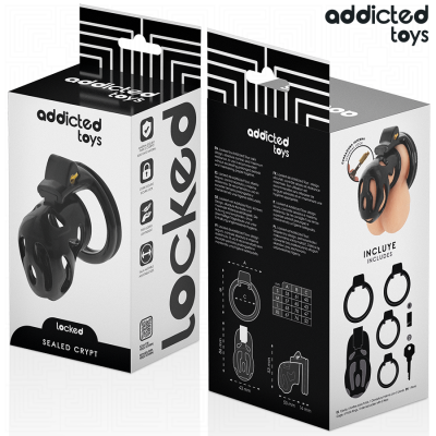 ADDICTED TOYS LOCKED - GAIOLA DE PÉNIS CRYPT SELADA 8 CM - D-242964 - Dona Pimenta