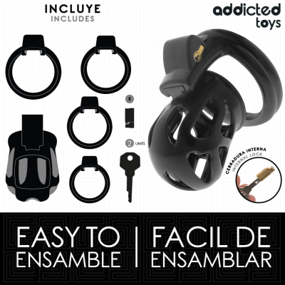 ADDICTED TOYS LOCKED - GAIOLA PARA PÉNIS SILENT KEEP 7,5 CM - D-242966 - Dona Pimenta