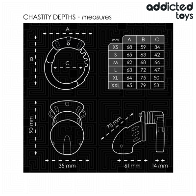 ADDICTED TOYS LOCKED - GAIOLA PARA PÉNIS CHASTITY DEPHHS 7,5 CM - D-242967 - Dona Pimenta