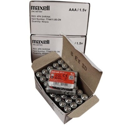 MAXELL - PILHA SALINA MANGANESO AAA R03 RETRÃTIL*4 - D-244022 - Dona Pimenta