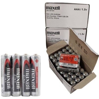 MAXELL - PILHA SALINA MANGANESO AAA R03 RETRÃTIL*4 - D-244022 - Dona Pimenta