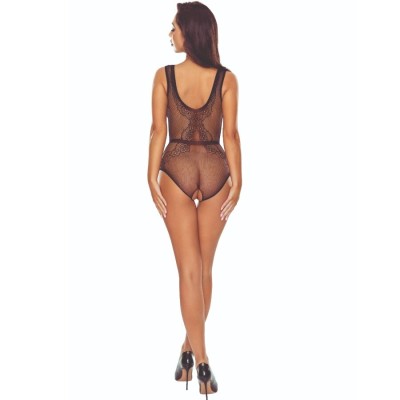 PASSION - BS115 BLACK GRID BODYSTOCKING - D-243968 - Dona Pimenta