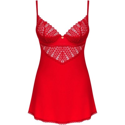OBSESSIVE - INGRIDIA CHEMISE E TANGA VERMELHA XS/S - D-236671 - Dona Pimenta