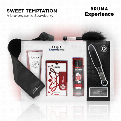 BRUMA XPERIENCE - KIT DE TENTAÇÃO VIBRO-ORGÃSMICA DE MORANGO DOCE - D-243620 - Dona Pimenta