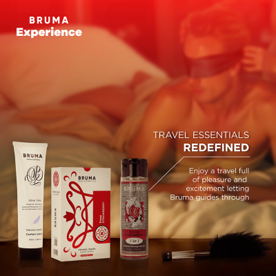 BRUMA XPERIENCE - KIT DE TENTAÇÃO VIBRO-ORGÃSMICA DE MORANGO DOCE - D-243620 - Dona Pimenta