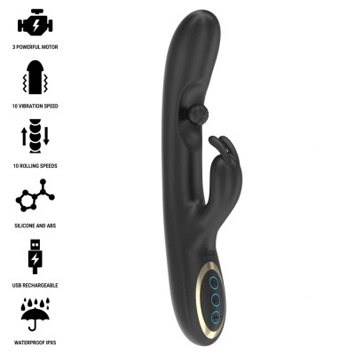 IBIZA - PODEROSO VIBRADOR RABBIT COM PÃROLA ROLANTE MASSAGEADORA - D-242824 - Dona Pimenta
