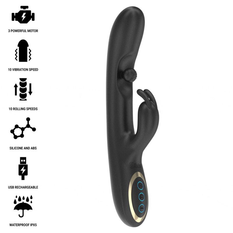 IBIZA - PODEROSO VIBRADOR RABBIT COM PÃROLA ROLANTE MASSAGEADORA - D-242824 - Dona Pimenta