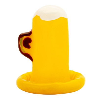 CONDOMERIE - PRESERVATIVOS NOVIDADES PINTADOS Ã MÃO COPO DE CERVEJA - D-243148 - Dona Pimenta