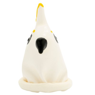 CONDOMERIE - PRESERVATIVOS NOVIDADES PINTADOS Ã MÃO PAPAGAIO BRANCO - D-243159 - Dona Pimenta