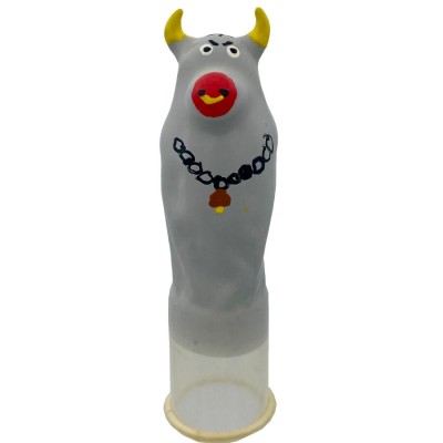 CONDOMERIE - PRESERVATIVOS NOVIDADES PINTADOS Ã MÃO MODELO BULL CINZA 2 - D-243302 - Dona Pimenta