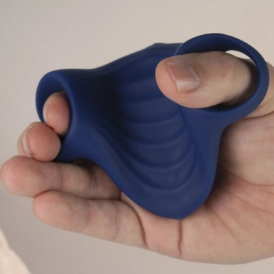 ROCKS-OFF - MASTURBADOR VIBRADOR FLEXÍVEL PALM BLUE - D-244027 - Dona Pimenta