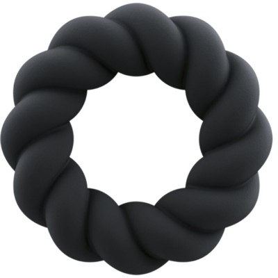 ROCKS-OFF - ANEL MASTURBADOR DE SILICONE PRETO TWIST - D-244043 - Dona Pimenta