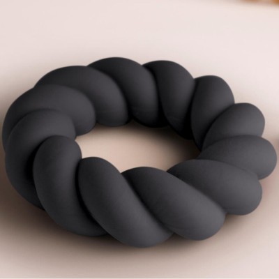 ROCKS-OFF - ANEL MASTURBADOR DE SILICONE PRETO TWIST - D-244043 - Dona Pimenta