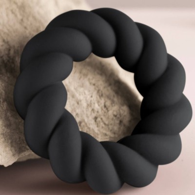 ROCKS-OFF - ANEL MASTURBADOR DE SILICONE PRETO TWIST - D-244043 - Dona Pimenta