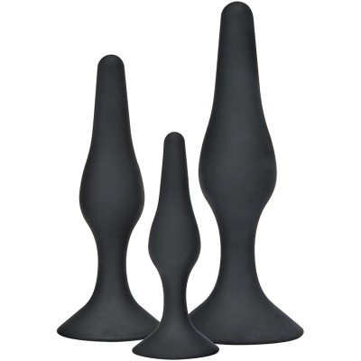 TOYJOY - ANAL PLAY CURVY COMPANIONS PLUG ANAL 3 PEÇAS PRETO - D-243817 - Dona Pimenta