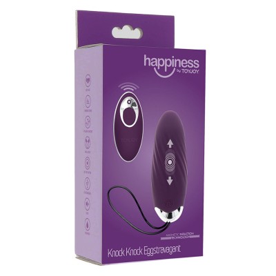 TOYJOY - FELICIDADE KNOCK KNOCK EGGSTAVAGANT VIBRADOR CONTROLE REMOTO ROXO - D-243826 - Dona Pimenta