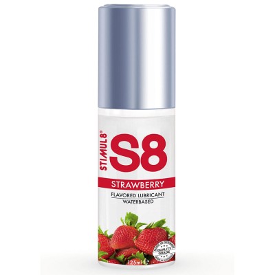 STIMUL8 - LUBRIFICANTE S8 MORANGO 125 ML - D-243723 - Dona Pimenta