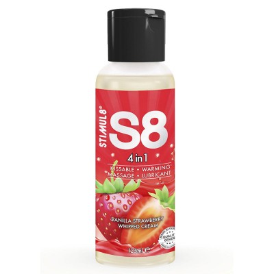 STIMUL8 - S8 LUBRIFICANTE 4 EM 1 DE SOBREMESA DE MORANGO 125 ML - D-243752 - Dona Pimenta