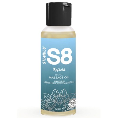 STIMUL8 - S8 REFRESH ÓLEO DE MASSAGEM DE ALGODÃO 125 ML - D-243732 - Dona Pimenta