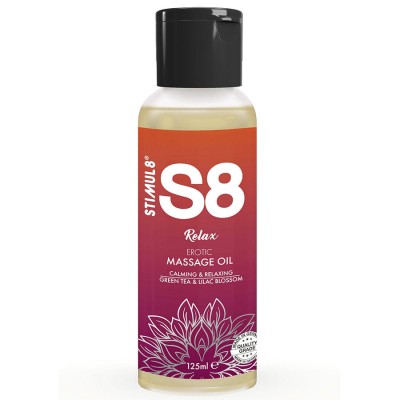 STIMUL8 - S8 RELAX ÓLEO DE MASSAGEM DE CHÃ VERDE 125 ML - D-243733 - Dona Pimenta