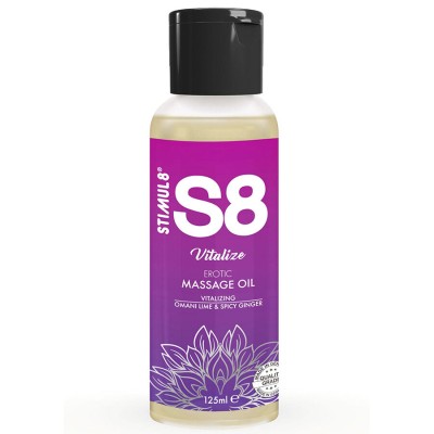 STIMUL8 - S8 ÓLEO DE MASSAGEM DE LIMÃO VITALIZE 125 ML - D-243734 - Dona Pimenta